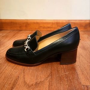 Black chained loafers